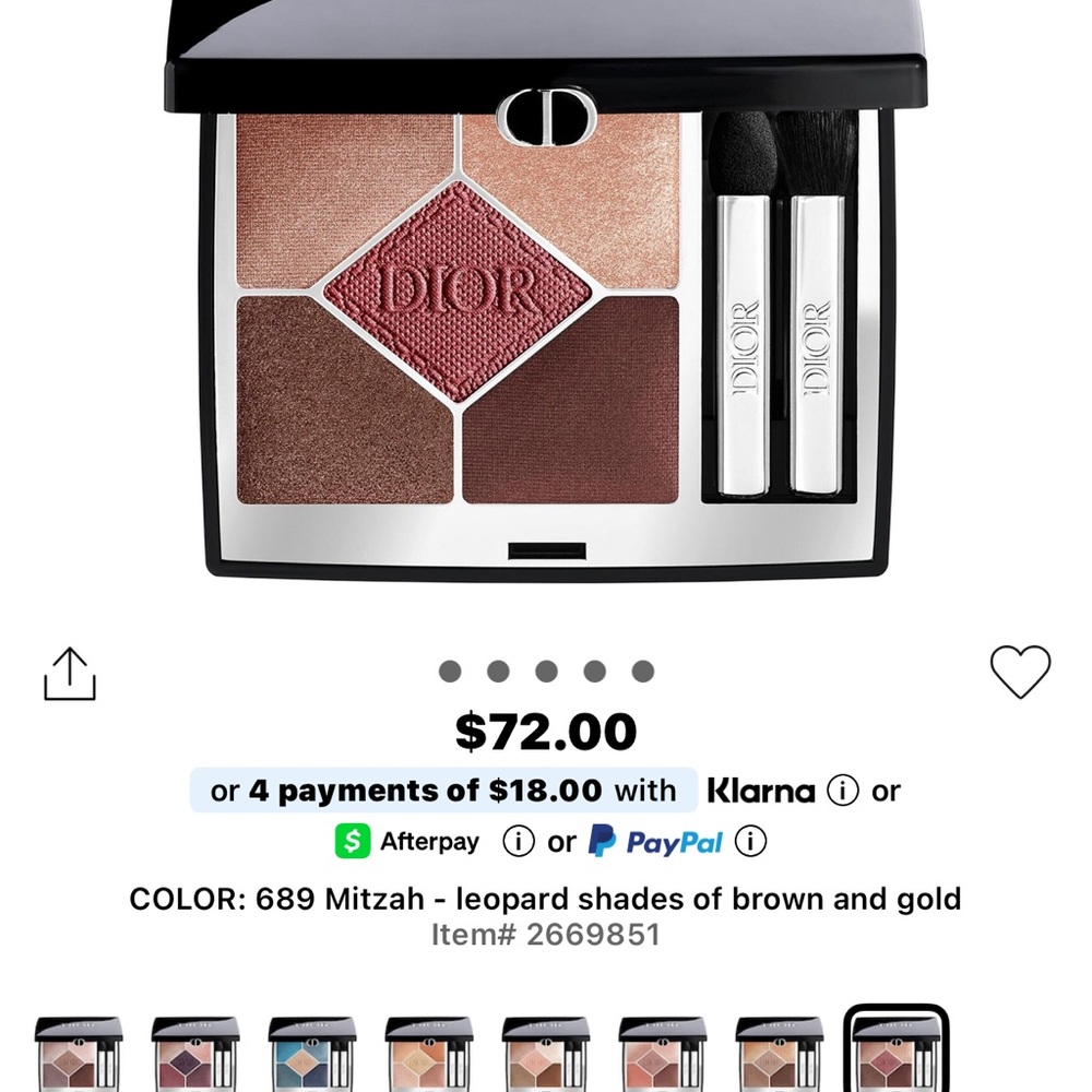 Dior Eyeshadow Palette in Brown and Gold Tones